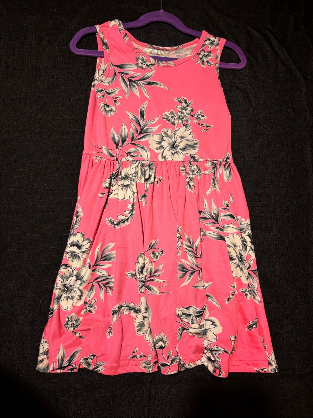 Dot Dot Smile Bright Pink Floral Sleeveless Dress